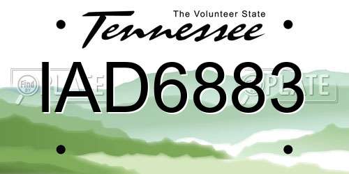 IAD6883 Tennessee License Plate