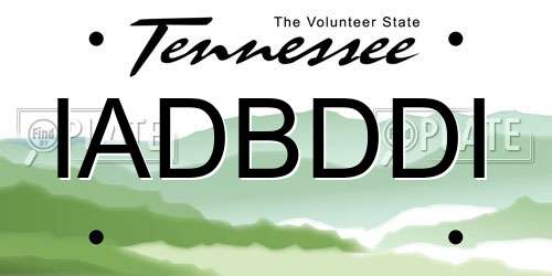 IADBDDI Tennessee License Plate