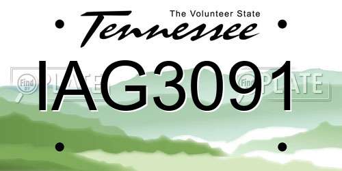 IAG3091 Tennessee License Plate