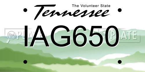 IAG650 Tennessee License Plate