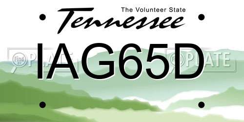 IAG65D Tennessee License Plate