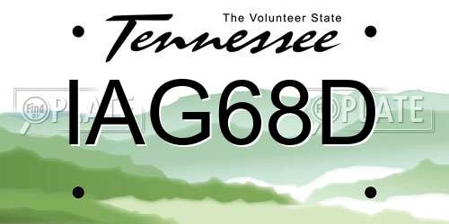 IAG68D Tennessee License Plate