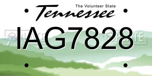 IAG7828 Tennessee License Plate