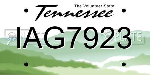 IAG7923 Tennessee License Plate