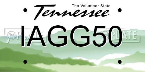 IAGG50 Tennessee License Plate
