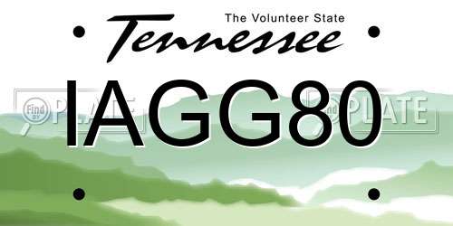 IAGG80 Tennessee License Plate