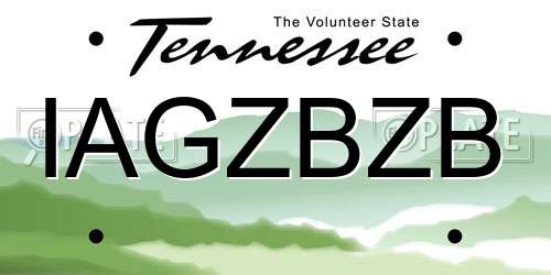 IAGZBZB Tennessee License Plate