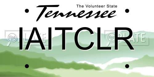 IAITCLR Tennessee License Plate