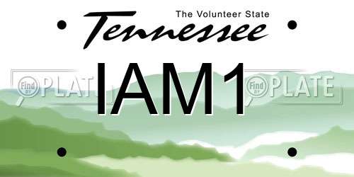 IAM1 Tennessee License Plate