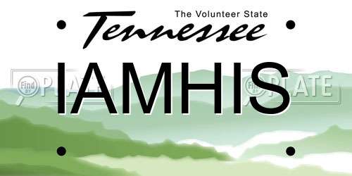 IAMHIS Tennessee License Plate