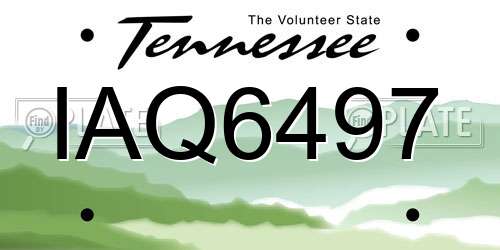 IAQ6497 Tennessee License Plate