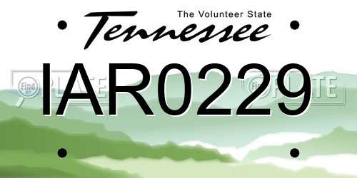 IAR0229 Tennessee License Plate
