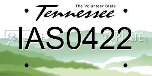 IAS0422 Tennessee License Plate