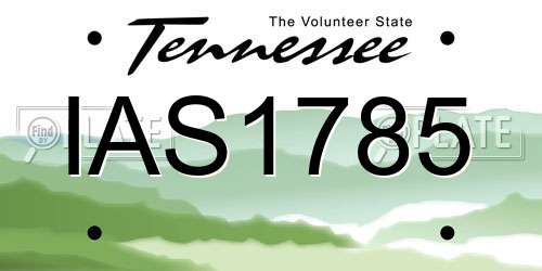 IAS1785 Tennessee License Plate
