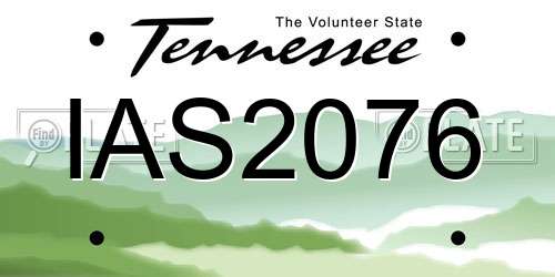 IAS2076 Tennessee License Plate