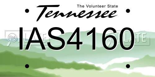 IAS4160 Tennessee License Plate
