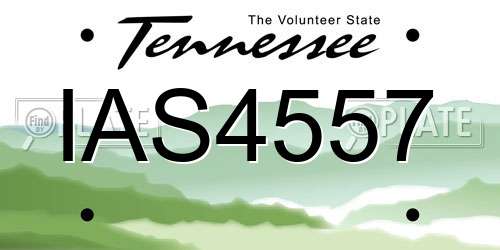 IAS4557 Tennessee License Plate