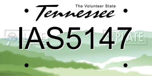 IAS5147 Tennessee License Plate