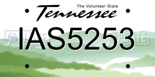 IAS5253 Tennessee License Plate