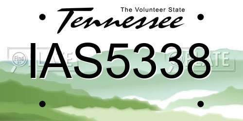 IAS5338 Tennessee License Plate