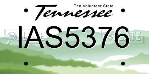 IAS5376 Tennessee License Plate