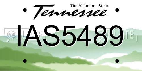 IAS5489 Tennessee License Plate