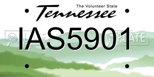 IAS5901 Tennessee License Plate