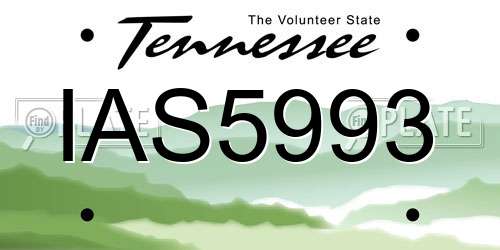 IAS5993 Tennessee License Plate