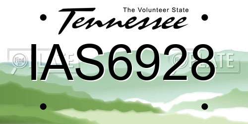 IAS6928 Tennessee License Plate