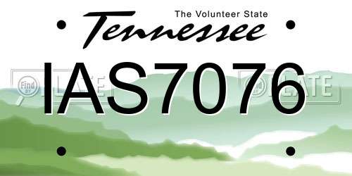 IAS7076 Tennessee License Plate