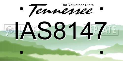 IAS8147 Tennessee License Plate