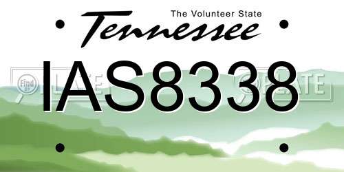 IAS8338 Tennessee License Plate
