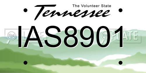 IAS8901 Tennessee License Plate