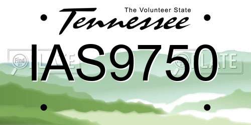 IAS9750 Tennessee License Plate