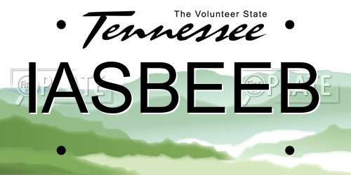 IASBEEB Tennessee License Plate