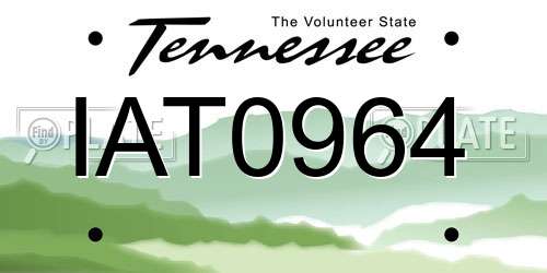 IAT0964 Tennessee License Plate
