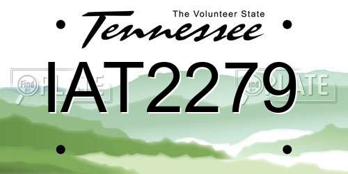 IAT2279 Tennessee License Plate