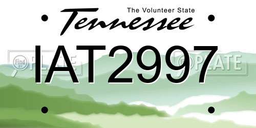 IAT2997 Tennessee License Plate
