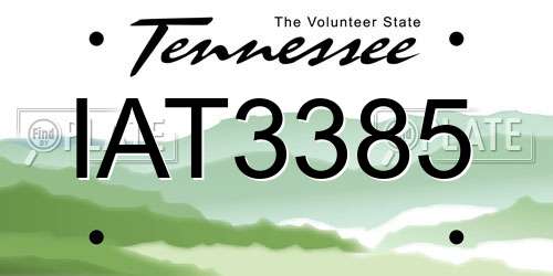 IAT3385 Tennessee License Plate