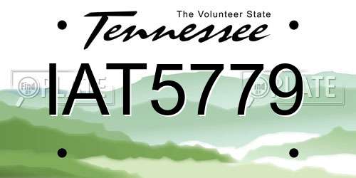 IAT5779 Tennessee License Plate
