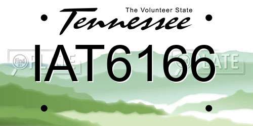 IAT6166 Tennessee License Plate