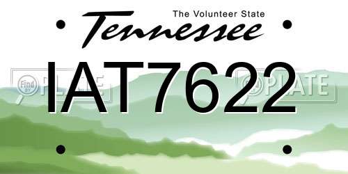IAT7622 Tennessee License Plate