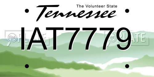 IAT7779 Tennessee License Plate