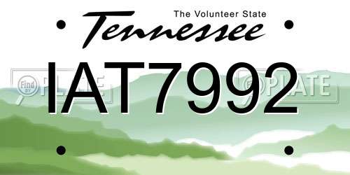 IAT7992 Tennessee License Plate
