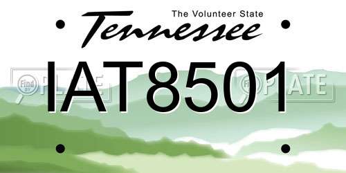 IAT8501 Tennessee License Plate