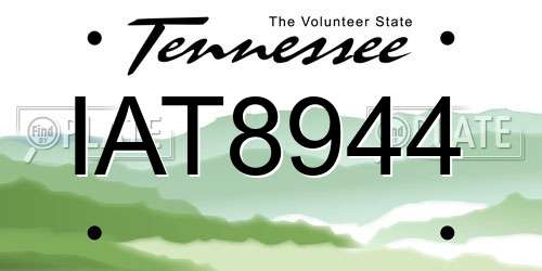 IAT8944 Tennessee License Plate