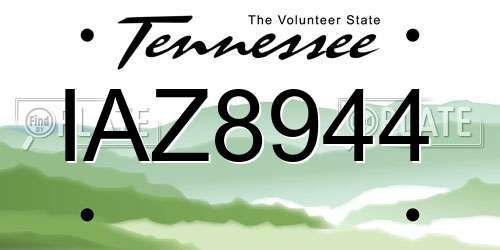 IAZ8944 Tennessee License Plate