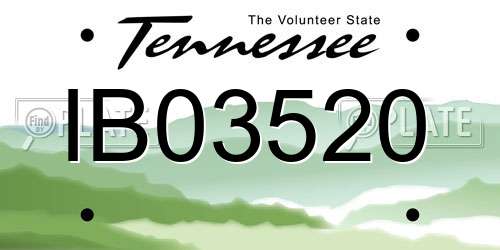 IB03520 Tennessee License Plate