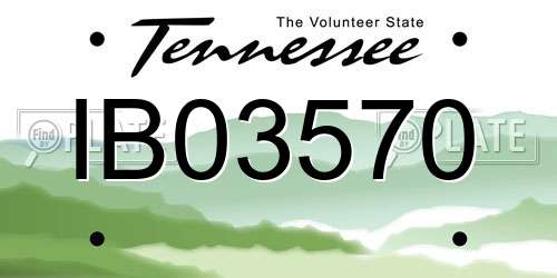 IB03570 Tennessee License Plate