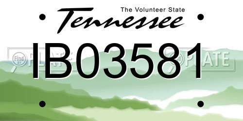 IB03581 Tennessee License Plate